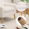 White Lounge Armchair Upholstered with Wood Legs for Living Room Bedroom