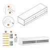 Floating TV Unit Cabinet Wall Mounted TV Stand High Gloss Front With LED Lights