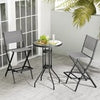 Set of 4 Folding Bar Height Stool Outdoor Bar Chair w/ Footrest Grey