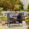 Outdoor Wicker Bar Table Rattan Bar Counter Table for Backyard
