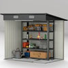 Outdoor Garden Storage Shed for Patio Bike Grey Wood Grain Sloped Roof