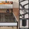 Double Size Bed Frame Metal Bed Platform LED Lights Headboard & 4 Storage Drawer