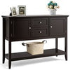 Console Sofa Table Narrow Entryway Table W/ 2 Drawers & 2 Storage Cabinets