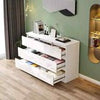 High Gloss Chest of 6 Drawers Bedside Cabinet White Storage Bedroom Furniture