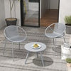 3 Pieces Bistro Set All Weather PP Patio Conversation Set-Gray