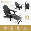 Patio Adirondack Chair All-Weather Lounge Chair w/Retractable Footrest
