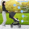 Foldable Toddler Stroller with Adjustable Backrest & Canopy-Black