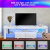 LED TV Stand Cabinet Unit Modern 2 Drawer MDF Entertainment RGB Lights White