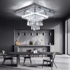 Crystal LED Ceiling Light Square Chandelier Flush Mount Living Room Bedroom Lamp