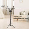 45W Dimmable Double Arm LED Light Tripod Stand Kit Video Studio Phone Holder