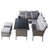 Rattan Garden Furniture Set 7 Seater Dining Table Outdoor Corner Sofa w/Cushions