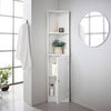 Corner Shelf Unit Bathroom Storage Cabinet with 2 Shelves 1 Door Display Tallboy