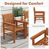 3 Piece Patio Furniture Set Wood Bistro Set with Umbrella Holes