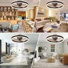 LED Ceiling Fan Light Dimmable Chandelier Lamp With Remote Control Easy to Use