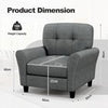 Modern Tufted Accent Chair Grey Lounge Sofa with Removable Cushions