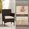 PE Rattan Wicker Chairs 3 Pieces Patio Furniture Set-Beige