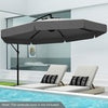 Heavy-Duty Outdoor Parasol 290 cm Offset Hanging Umbrella-Gray