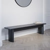 Large Black Oak Dining Bench with Fluted Legs - 180cm - Seats 3 - Jarel JAR016A
