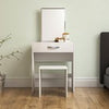 Modern Dressing Table Makeup Vanity Desk Stool Set Mirror Drawer Matte White