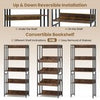 157cm Etagere Bookcase 5-Tier Bookshelf w/ Adjustable Shelves Brown