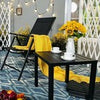 Outdoor Chair Patio Furniture Garden Bistro Rattan Chair Metal Side Coffee Table