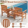 3 Piece Patio Furniture Set Wood Bistro Set with Umbrella Holes