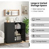 Freestanding Buffet Cabinet Storage Organizer with Anti-toppling Device-Black