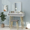 Modern Dressing Table Set 3 Mode Color LED Lighted Mirror Bedroom Vanity Table