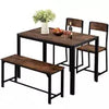 Dining Table and 2 Chairs 1 Bench Set Metal Home kitchen Dinging Room Furnitture