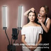 45W Dimmable Double Arm LED Light Tripod Stand Kit Video Studio Phone Holder