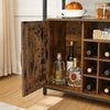 Rustic Sideboard Cabinet Wine Rack Buffet Table Storage for Kitchen Bar