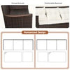 3 PCS Outdoor Conversation Furniture Set PE Rattan Patio Table Sofa Ottoman Set