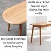 Solid Oak Wood Dining Bench Original Wood Color Half-Round Seat 47in