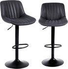 Bar Stools X 2 Swivel Barstools Adjustable PU Leather Chairs Kitchen Island New