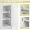 Freestanding Storage Cabinet with 2 Adjustable Shelves-White