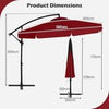Heavy-Duty Outdoor Parasol 290 cm Offset Hanging Umbrella-Red
