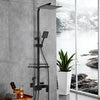 Bathroom Thermostatic Mixer Shower Set Square Black Twin Head Exposed Valve