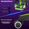 Gaming Chair with Bluetooth Speakers RGB LED Lights & Reclining Footrest Xzkmdww