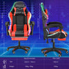 Gaming Chair with Bluetooth Speakers RGB LED Lights & Reclining Footrest Eyqqblb