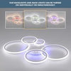 LED Ceiling Light Lamp Geometric Chandelier Lights Fixture White Dimmable Modern