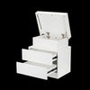 Bedside Tables White High Gloss LED Cabinets 2 Drawers Nightstand Modern Bedroom