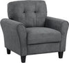 Modern Tufted Accent Chair Grey Lounge Sofa with Removable Cushions