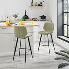 **Seconds** Nyla 2x Sage Green Fabric Bar Chair Black Leg