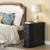 End Table with 2 Drawers, Black Sofa Side Table with Storage, No Assembly Needed