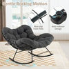 Indoor Outdoor Rocking Chair Oversized Egg Papasan Chair-Grey