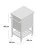Kitchen Trolley Island Vintage Storage Cart White Wooden Butchers Block Cupboard