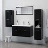 Bathroom Cabinet Black Engineered Wood Cupboard Wall