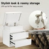 Bedside Tables White High Gloss LED Cabinets 2 Drawers Nightstand Modern Bedroom