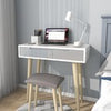 Modern Dressing Table Set 3 Mode Color LED Lighted Mirror Bedroom Vanity Table