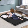 6-Position Foldable Lazy Sofa Bed Adjustable Floor Sofa-Black